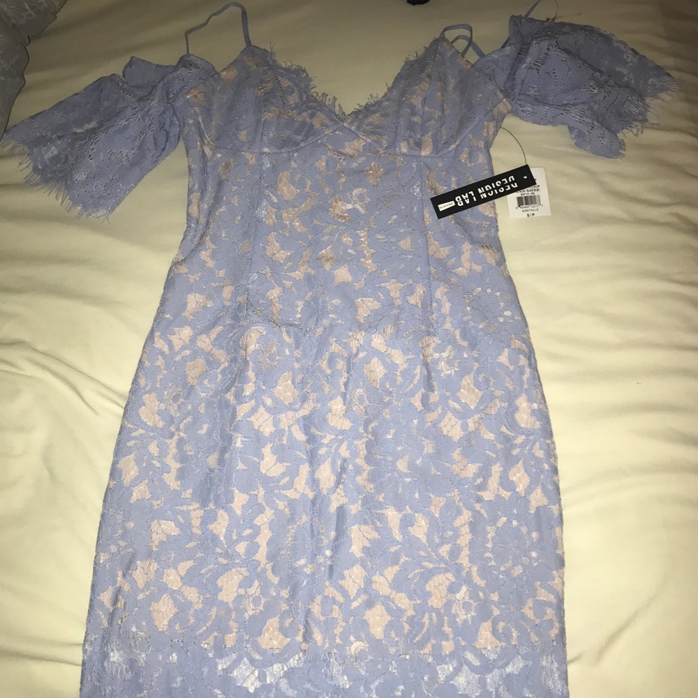 DESIGN LAB ICE BLUE MIDI DRESS